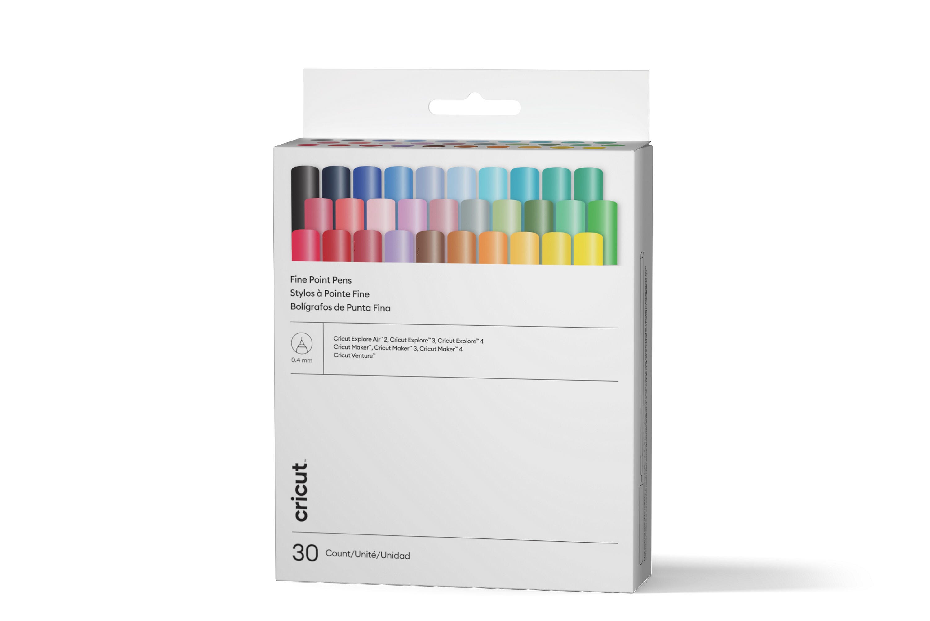 Cricut Ultimate Pen Set, Fine Point, 0.4 mm, Assorted Colors, Set of 30 2216488