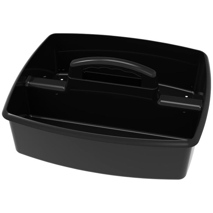 Storex Large Caddy, 13 x 11 x 6-3/8 Inches, Black, Pack of 6