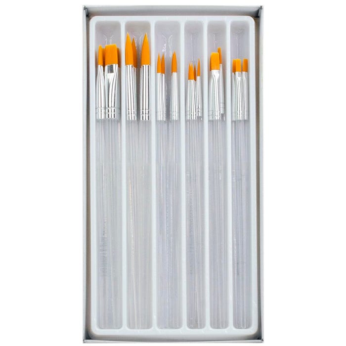 Royal & Langnickel Clear Choice Gold Taklon Brushes, Combo Flat and Round, Set of 24