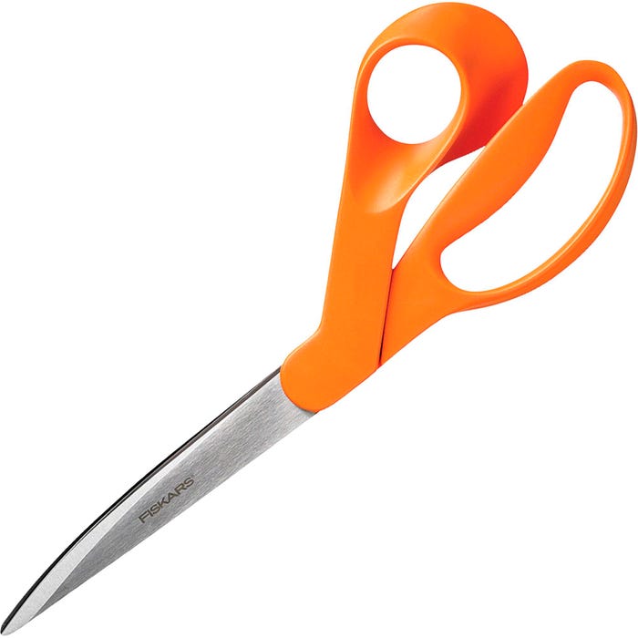 Fiskars Bent Stainless Steel Dressmaker Shears, 9 Inches, Orange