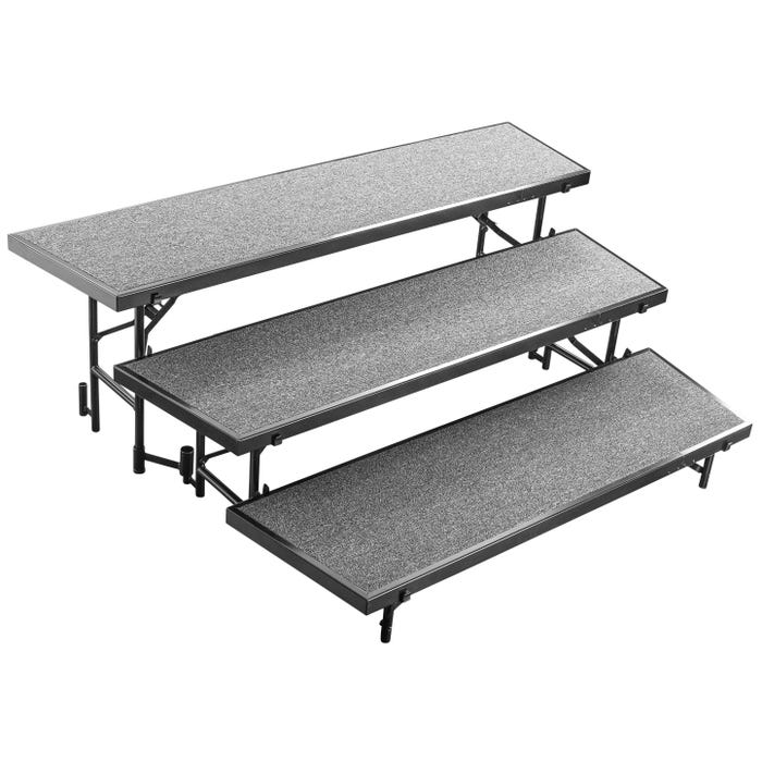 National Public Seating 3 Level Tapered Standing Choral Riser, Carpeted