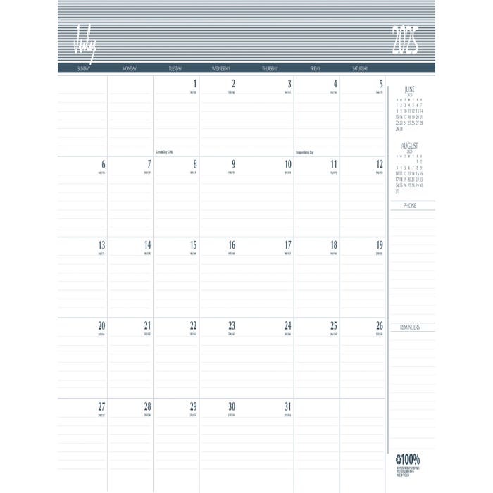 House of Doolittle Recycled Monthly 2 Year Academic Planner, July 2025-June 2026, 8-1/2 x 11 Inches, Black