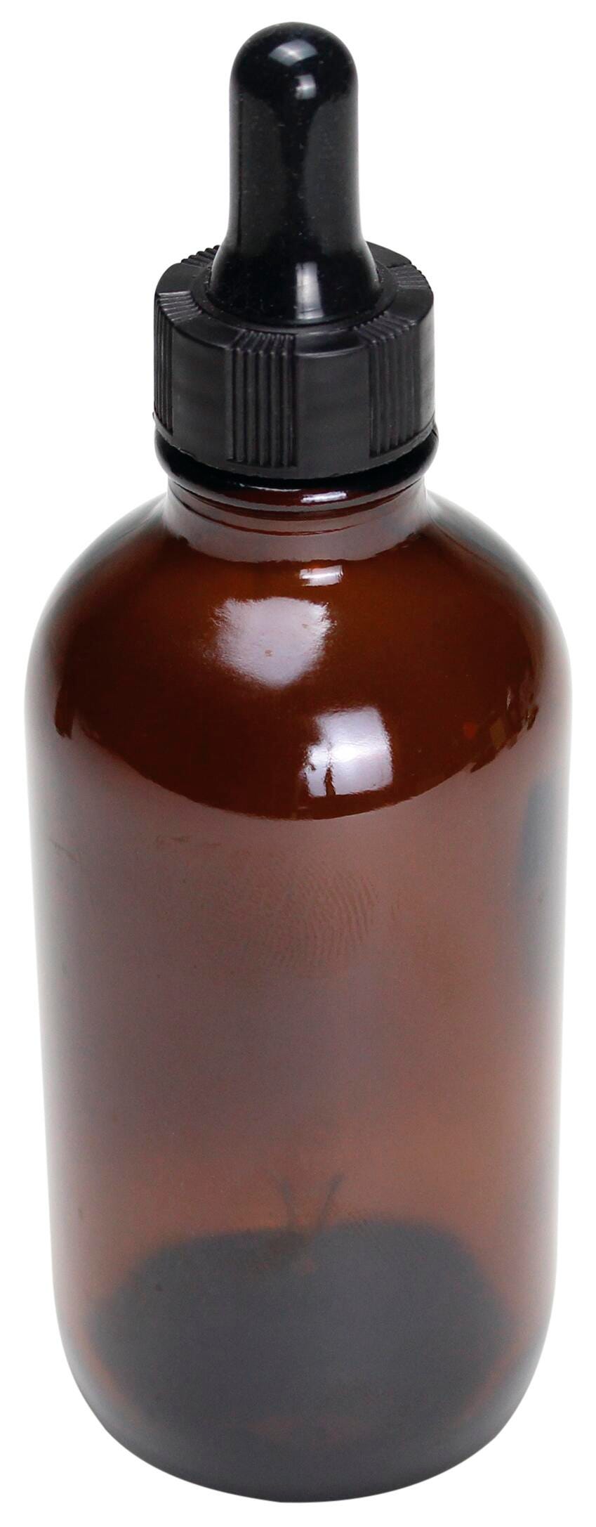 United Scientific Boston Round Amber Flint Bottles, 240 mL, Pack of 12, Item Number 1294658