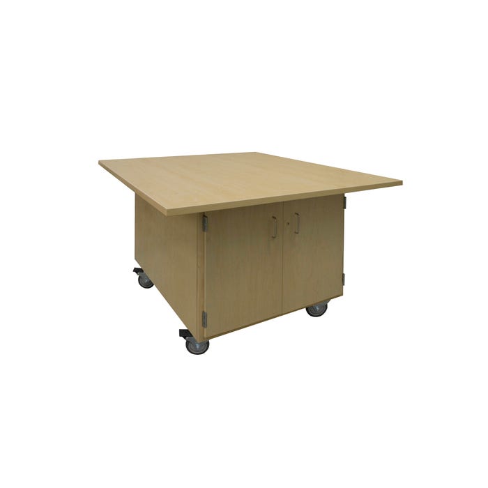 Hann Art and Printmaking Workstation, 64 W x 54 D x 33-1/4 H Inches, Maple Laminate, Casters