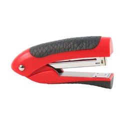 School Smart Stand-Up Stapler, Half Strip Regular Staples Red