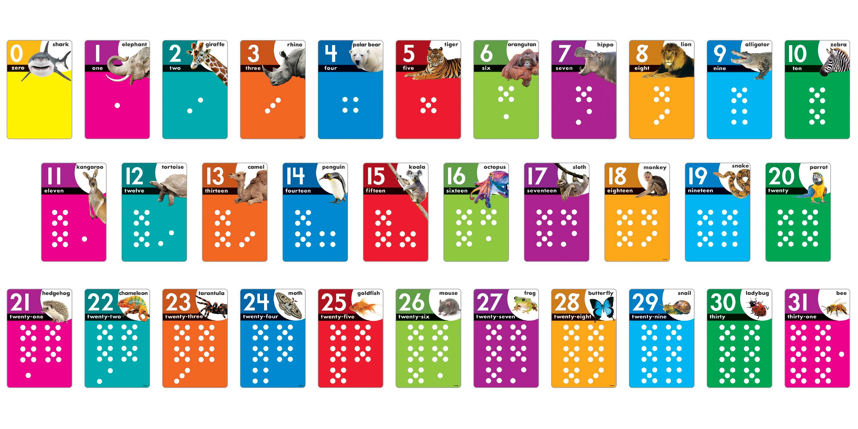 Trend Learning Set Animals Count 0 to 31, Grades PreK to 3, Item Number 2098953