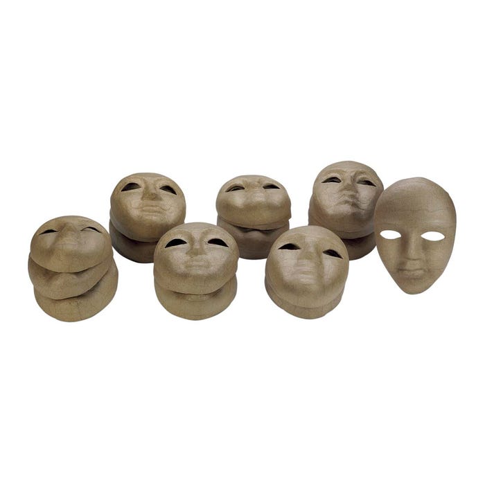 Papier-Mâché Mask, Set of 30