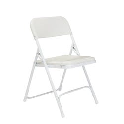 National Public Seating 800 Series Premium Lightweight Plastic Folding Chair, White, 18-3/4 x 20-3/4 x 29-3/4 Inches, Item Number 2051305