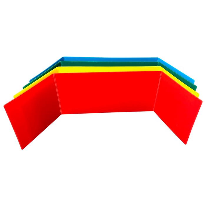 Flipside Corrugated Plastic Study Carrel, 12 x 48 Inches, Assorted Colors, Pack of 24