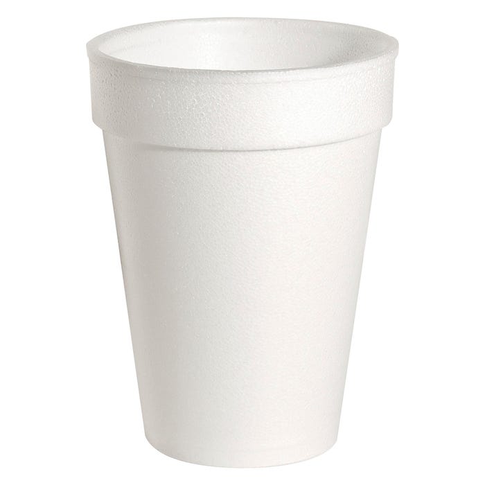 Genuine Joe 1-Piece Hot/Cold Cup, 10 oz, Styrofoam, White, Pack of 1000