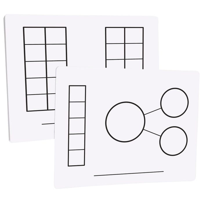 Didax Educational Resources Write-On Wipe-Off, Number Bond and Five and Ten-Frame Mats, Set of 10