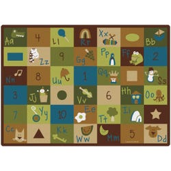 Carpets for Kids Learning Block Carpet, 5 Feet 10 Inches x 8 Feet 4 Inches, Rectangle, Nature Colors, Brown, Item Number 1468366