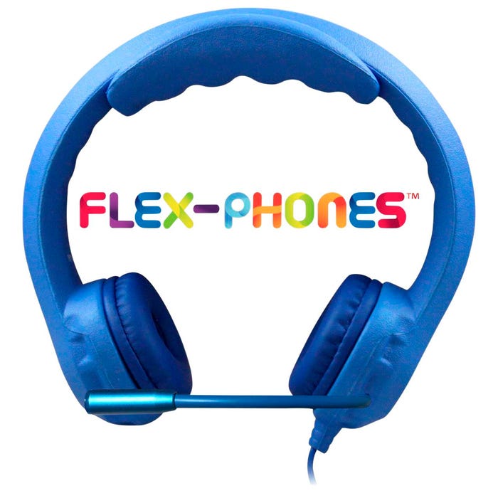 HamiltonBuhl Kids Flex-Phones Headset with Microphone, USB, Blue