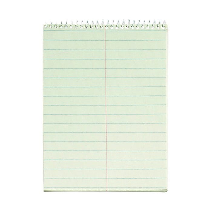 TOPS Wirebound Steno Notebook, 6 x 9 Inches, Gregg Ruled, Green Tint, 60 Sheets, Pack of 12