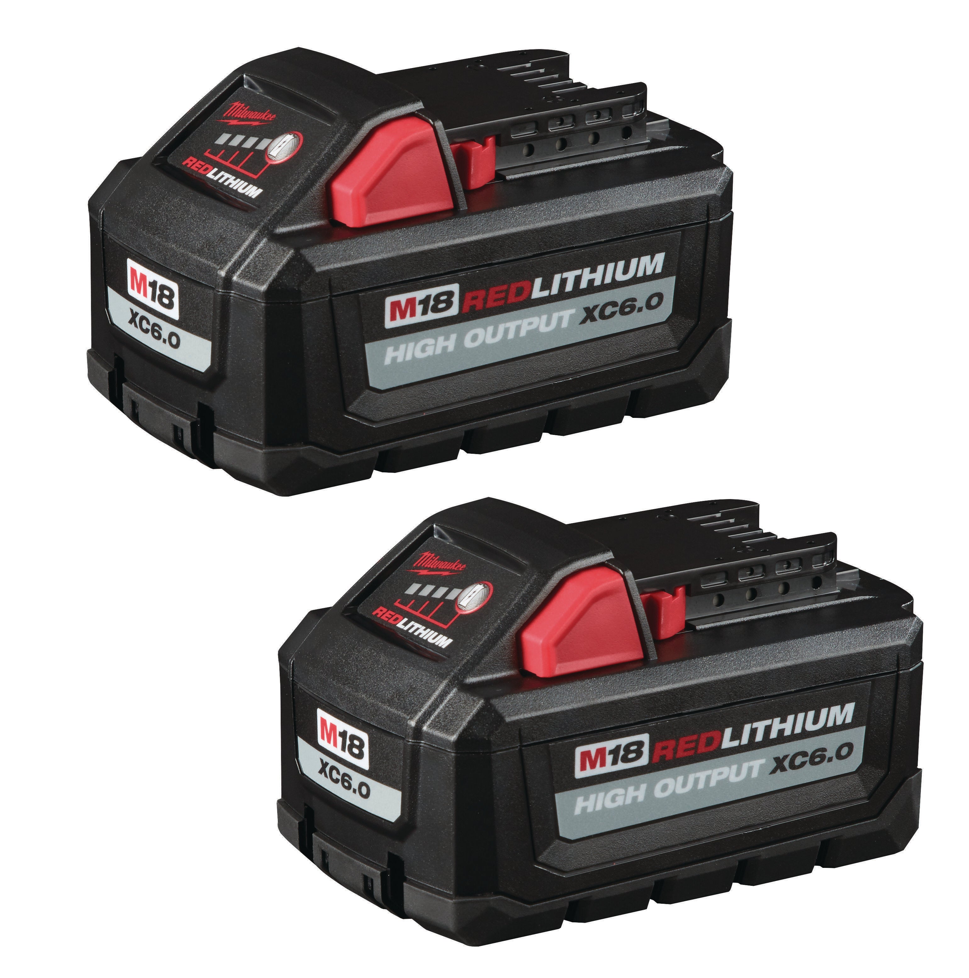 Milwaukee M18 HIGH OUTPUT XC6.0 REDLITHIUM Battery Pack, 2-Pack