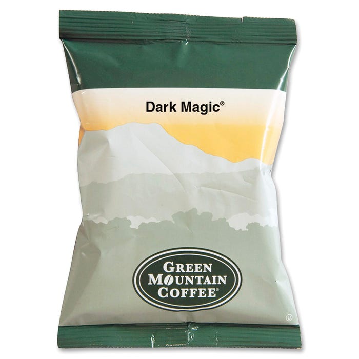 Green Mountain Dark Magic Ground Coffee, Dark/Extra Bold, 50 Per Carton