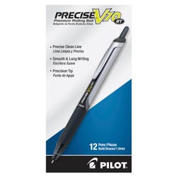 Pilot Precise V10 RT Refillable & Retractable Rolling Ball Pens, Bold Point, Black Ink, Pack of 12 2131044