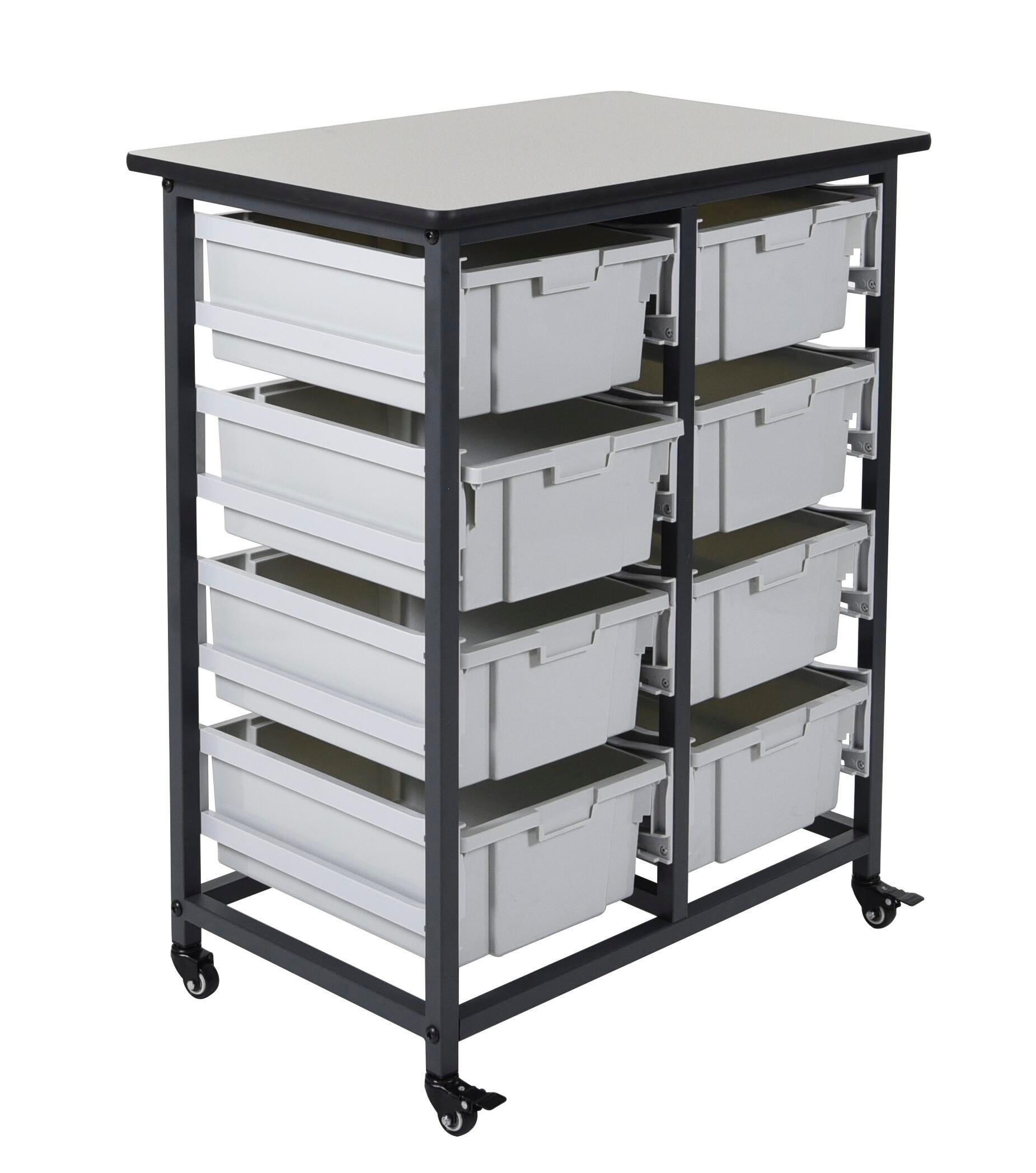 Luxor Mobile Bin Storage Unit, 30-3/4 x 20 x 37-1/2 Inches, 8 Bins 1581418