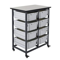 Luxor Mobile Bin Storage Unit, 30-3/4 x 20 x 37-1/2 Inches, 8 Bins 1581418
