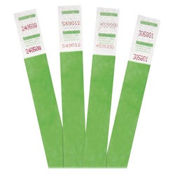 Advantus 500-Pack Tyvek Colored Wrist Bands, Wrist Band, Numbered, 3/4 x 9-3/4 Inches, Pack of 500, Green