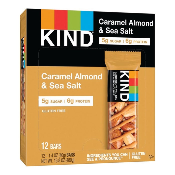 KIND Caramel Almond & Sea Salt Bars, 1.4 Ounce, Box of 12