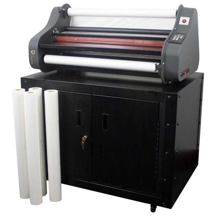School Smart Deluxe Laminator Workstation with 27 Inch Laminating System and Supplies