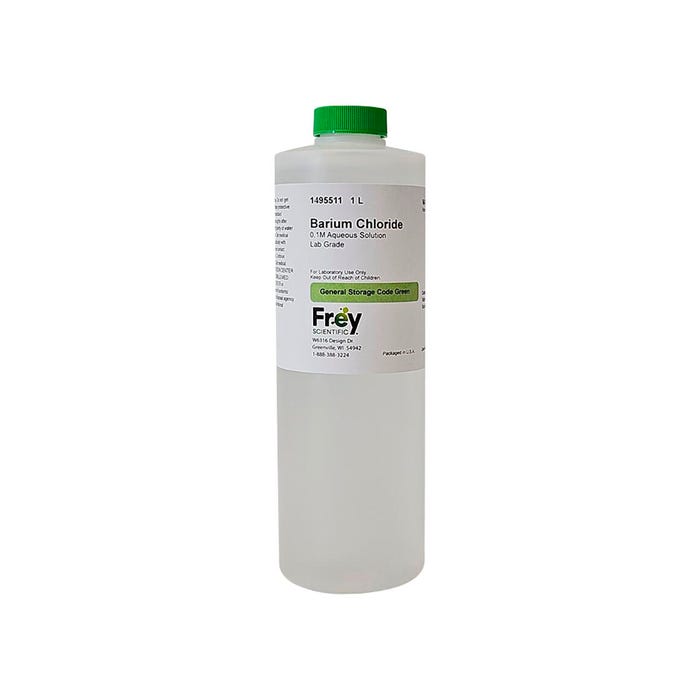 Frey Scientific Barium Chloride, 0.1M Aqueous Solution, Lab Grade, 1L