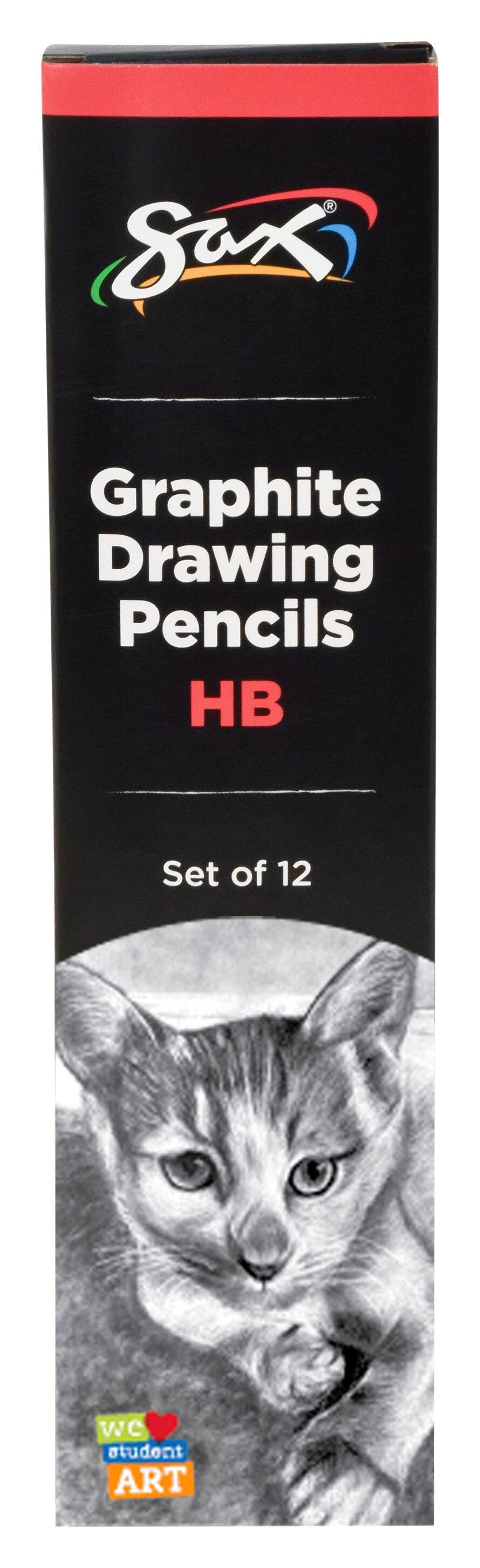 Sax Graphite Drawing Pencil Pack, HB Lead Hardness Degree, Set of 12 Item Number 2090707