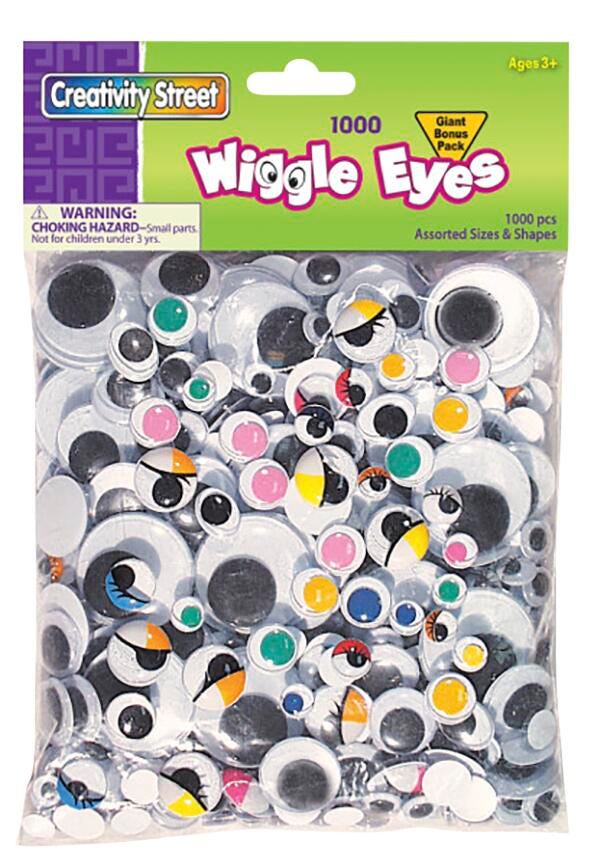 Creativity Street Wiggle Eyes, Painted Lid, Pack of 1000, Item Number 085869