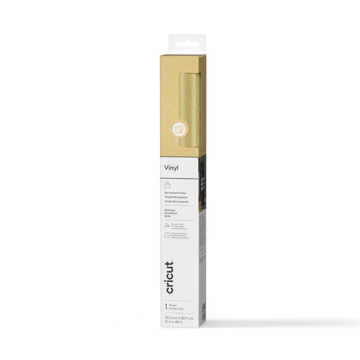 Cricut Premium Permanent Shimmer Vinyl, 12 x 48 Inches, Shimmer Gold