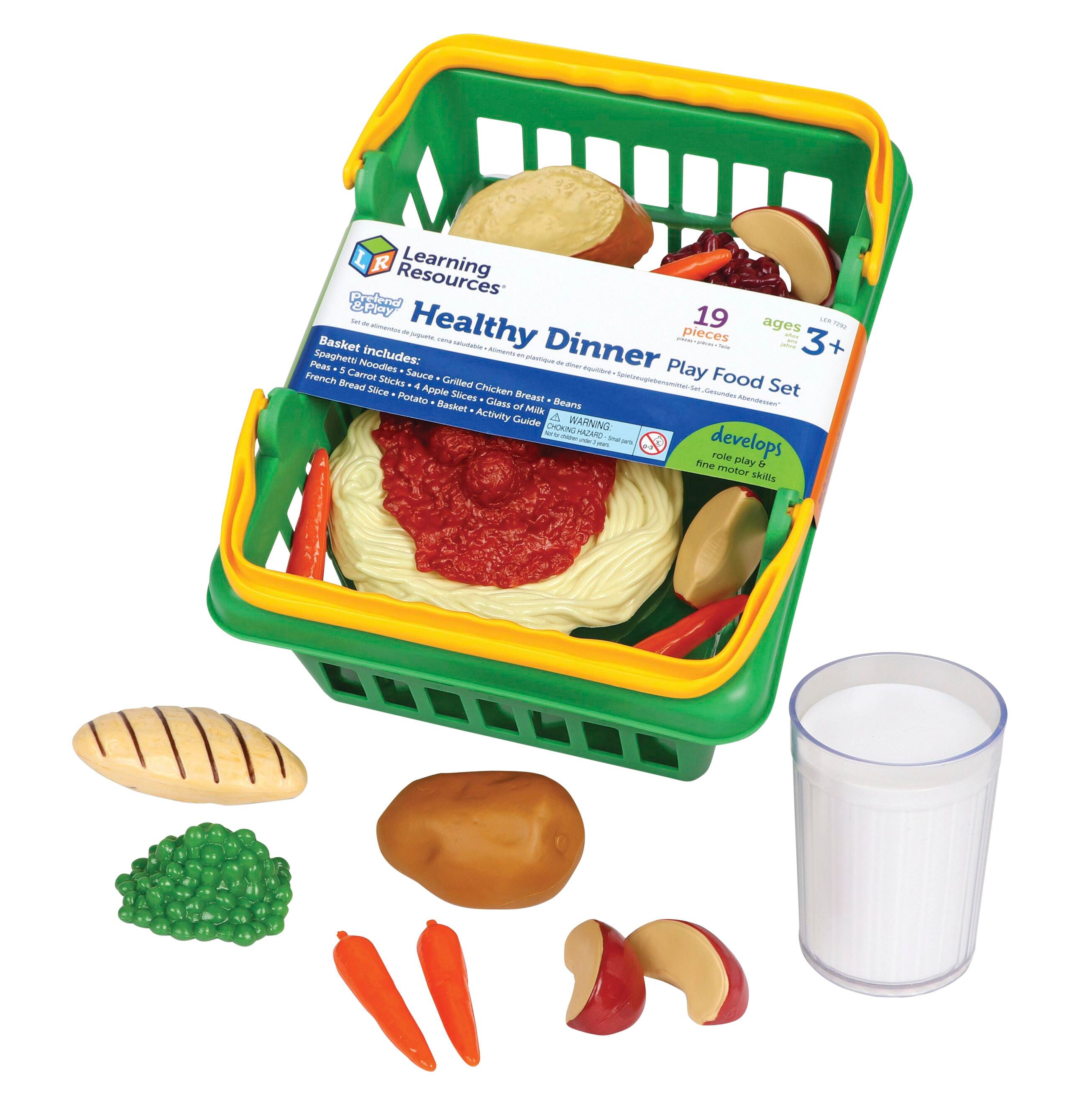 Learning Resources Pretend & Play Healthy Dinner Set, 17 Pieces 204921
