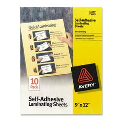 Avery Laminate Sheets, 9 x 12 in, Pack of 10, Item Number 1118297
