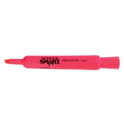 School Smart Tank Style Highlighters, Chisel Tip, Pink, Pack of 12 1354266