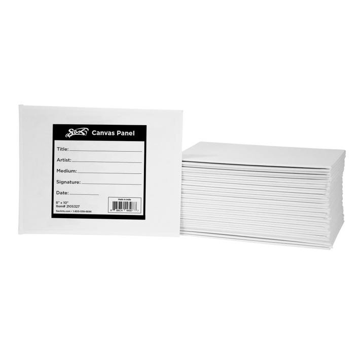 Sax Genuine Canvas Panels, 8 x 10 Inches, White, Pack of 36