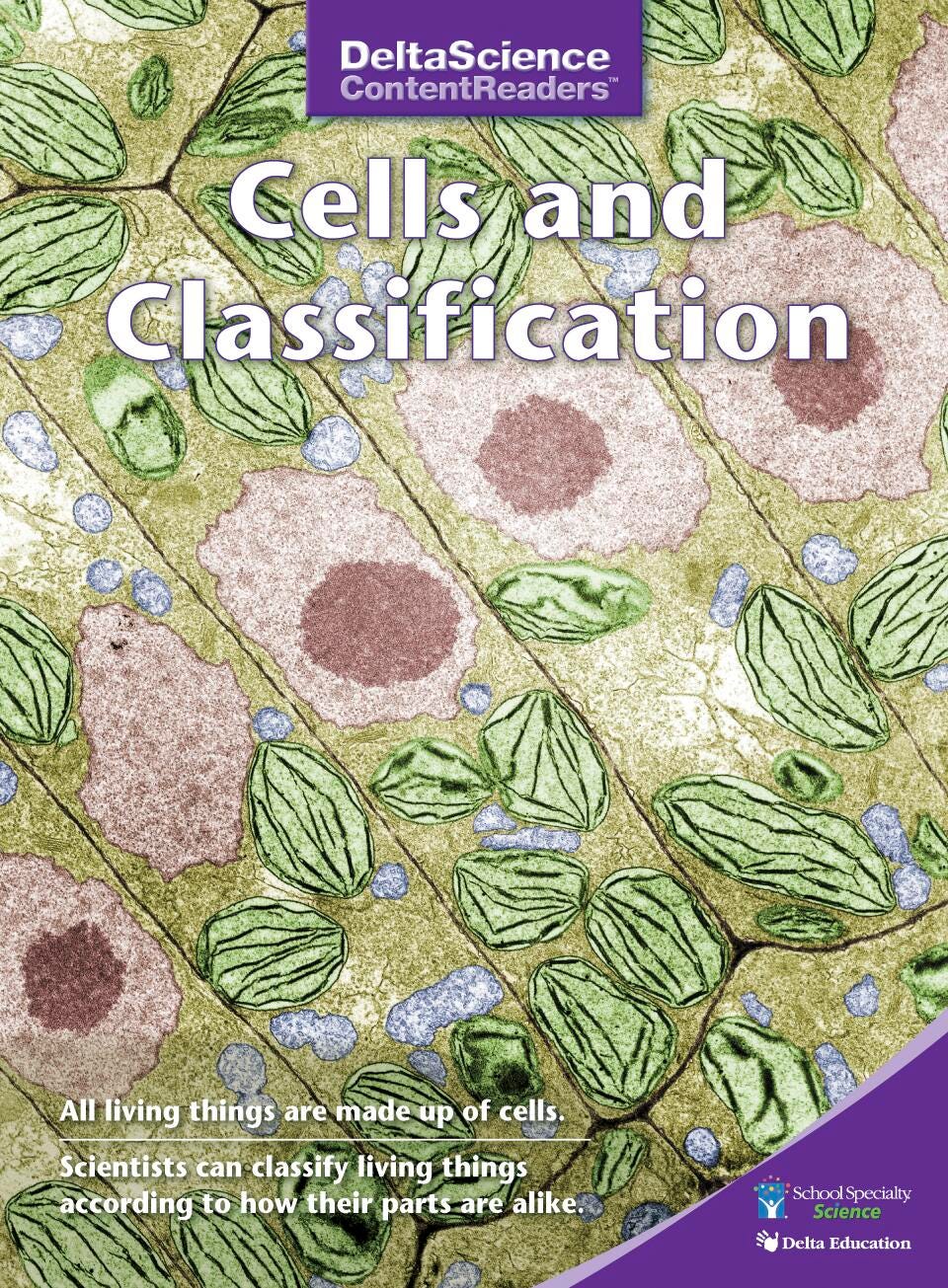 Delta Science Content Readers Cells and Classification Purple Book, Pack of 8, Item Number 1278121