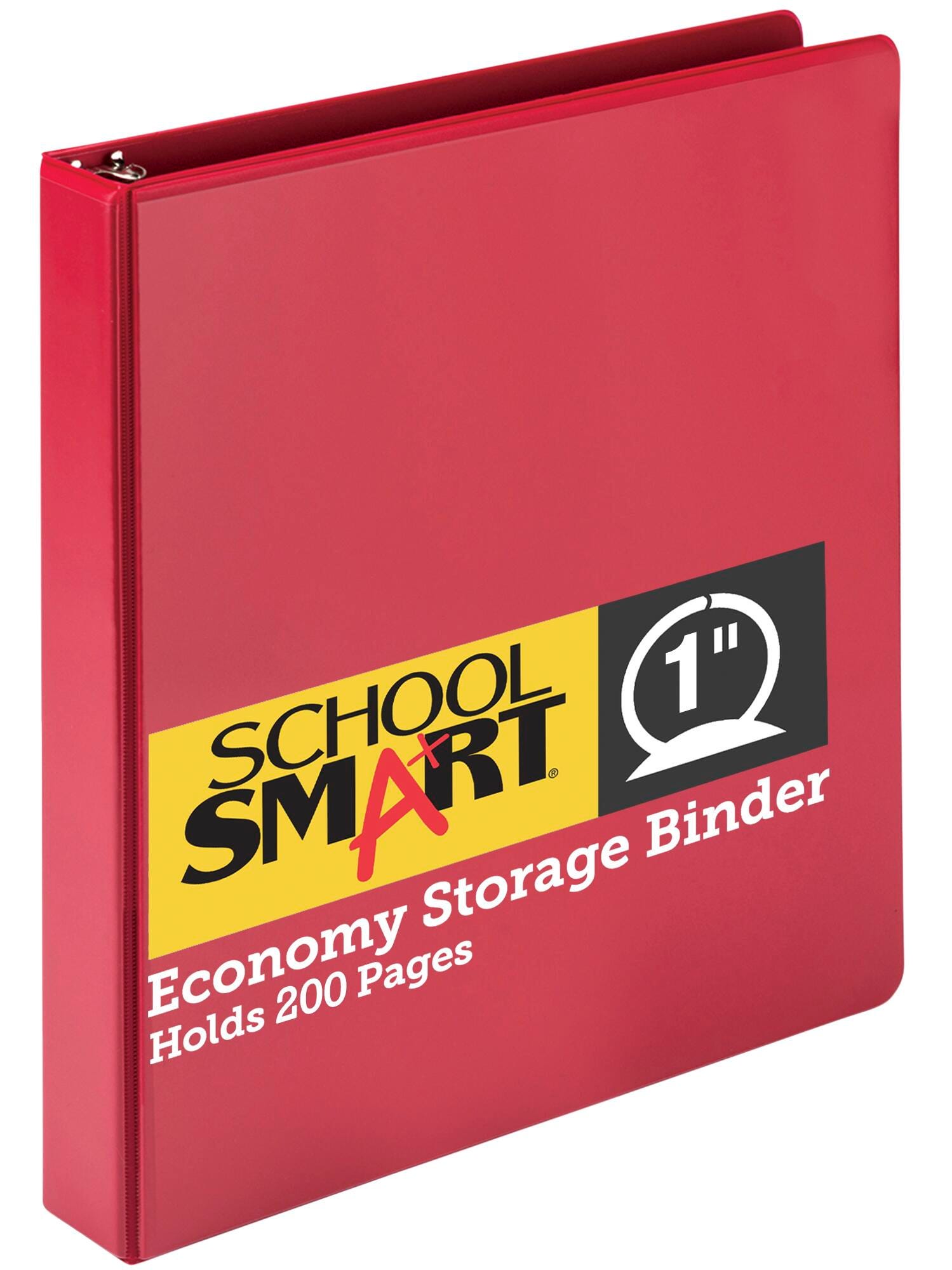 School Smart Round Ring Binder, Polypropylene, 1 Inch, Red 086359