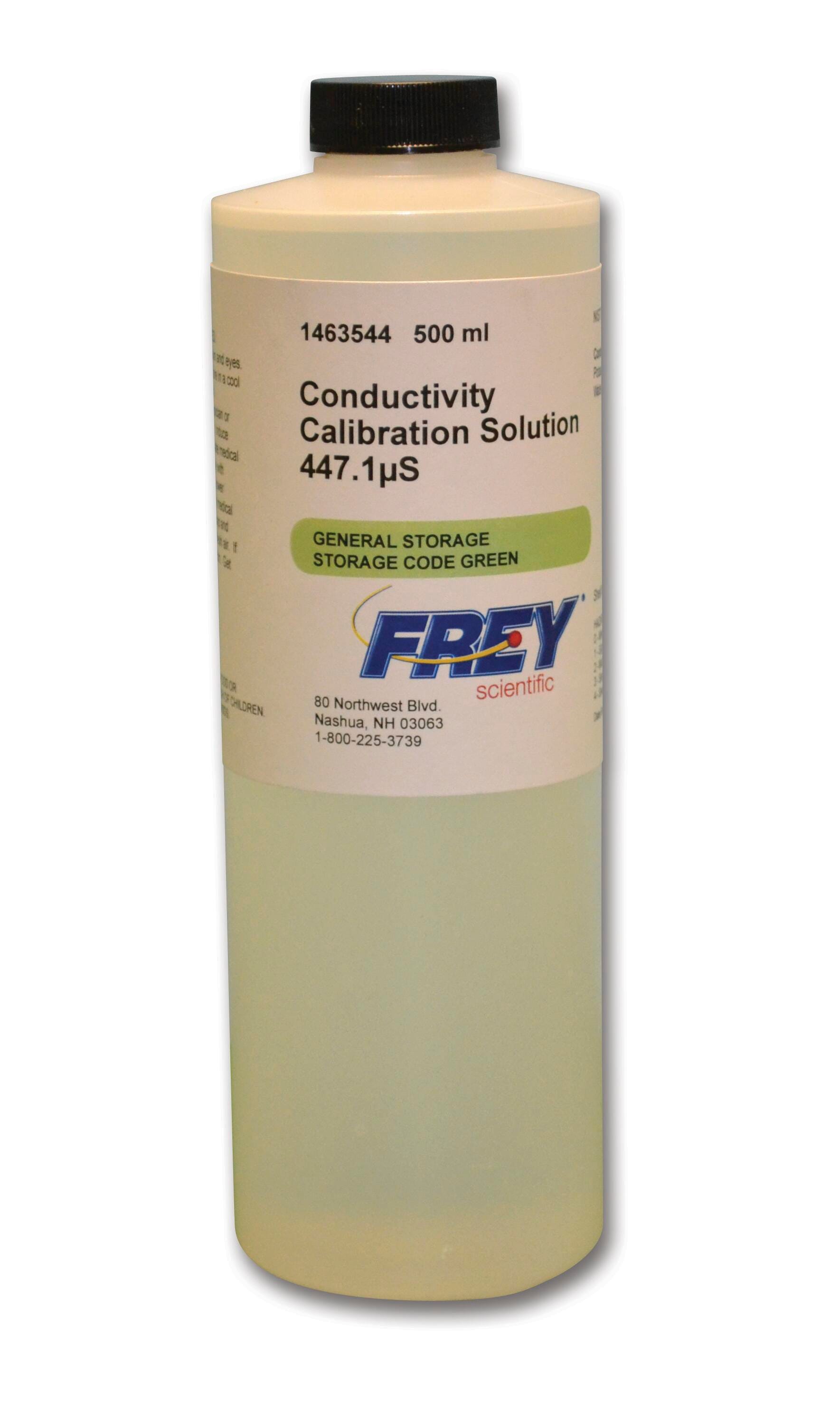 Frey Scientific Conductivity Calibration Solution, 447.1uS, 500 mL, Item Number 1463544