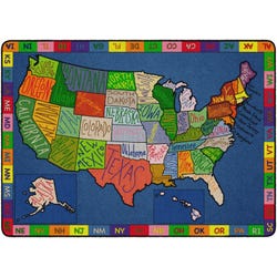 Flagship Carpets My America Doodle Map Carpet, Rectangle 4002470