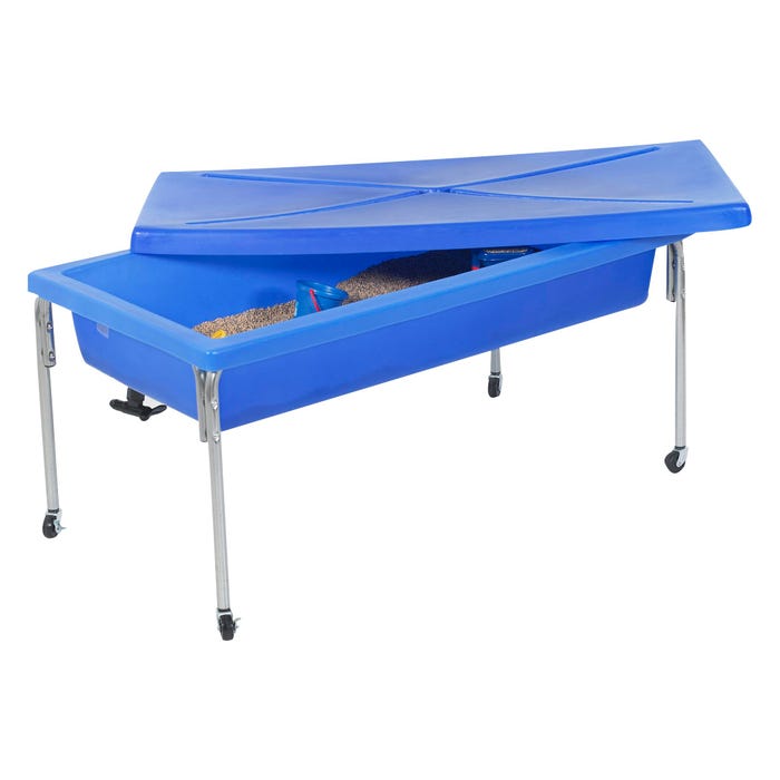 Children's Factory Sand and Water Activity Table with Lid, 50 x 26 x 18 Inches, Blue