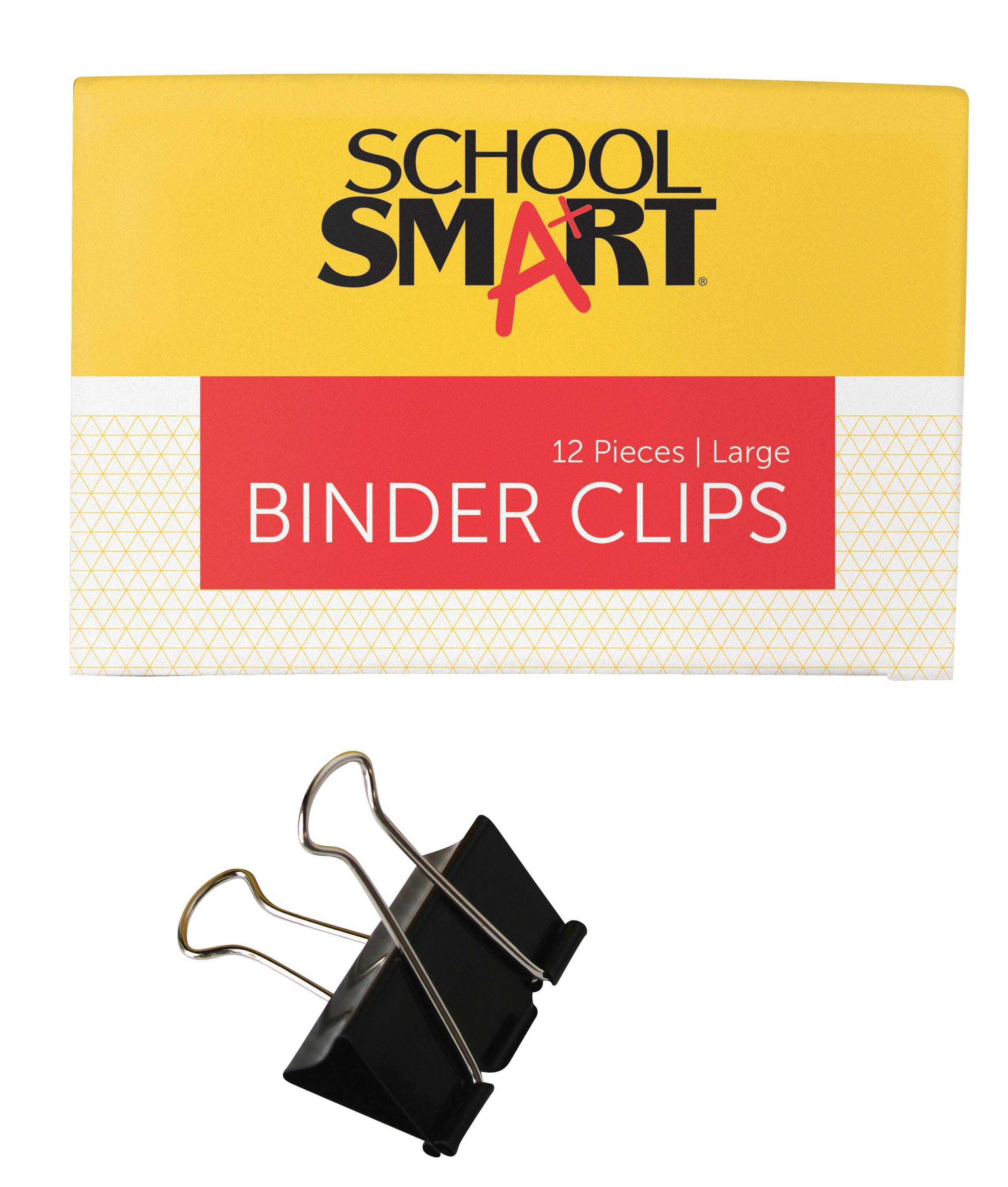 School Smart Binder Clips, Large, 2 Inches, Pack of 12 2133009