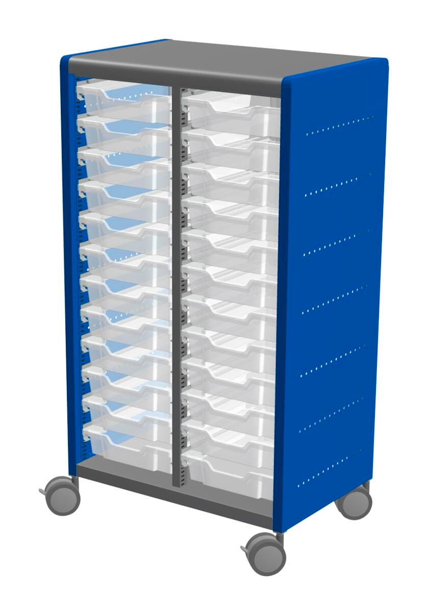 Classroom Select Geode Tall Cabinet, Double Wide, with 24 Tote Trays 4000253
