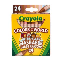 Crayola Colors of the World Large Ultra-Clean Washable Crayons, Assorted Colors, Set of 24 2102435