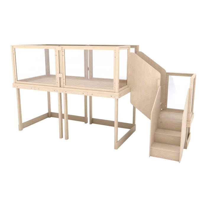 Childcraft Standard Height Basic Double Loft with Plexi Rails, 11 Feet 10-1/8 Inches x 4 Feet x 6 Feet 2 Inches