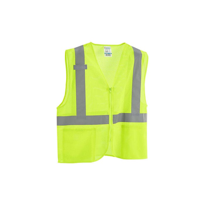 Global Industrial Mesh Safety Vest, Small/Medium, Lime, 2 Pockets