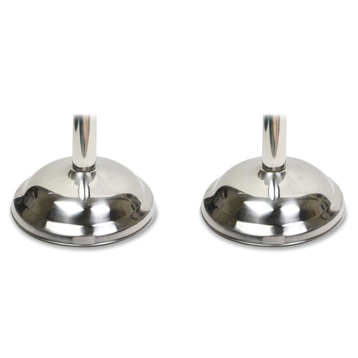 Tatco Crowd Control Stanchion Base, 12 in, Polished Chrome, Pack of 2