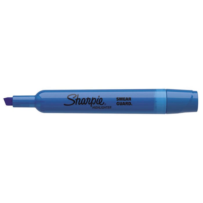 Sharpie Accent Tank Style Highlighters, Chisel Tip, Fluorescent Blue, Pack of 12