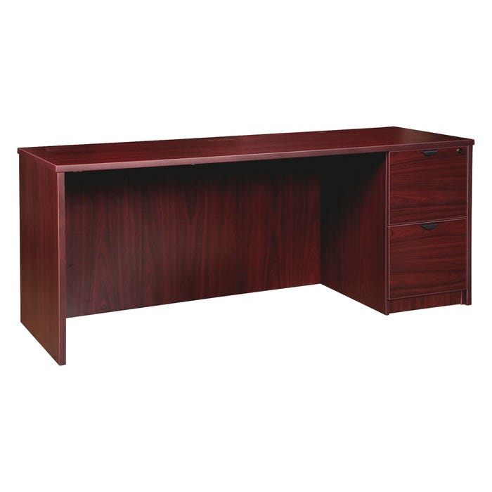 Lorell Prominence Laminate Credenza, Right Pedestal, 66 x 24 x 29 Inches, Mahogany
