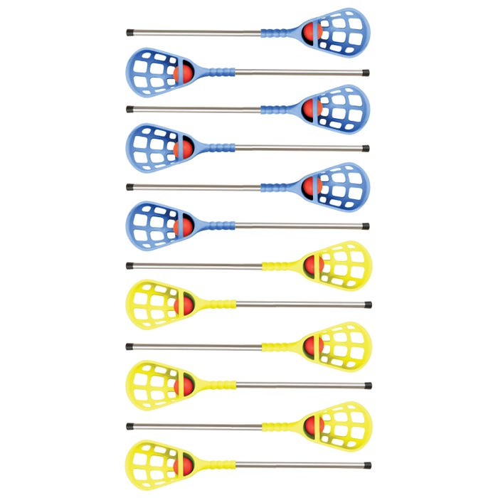 Champion Sports Rhino Skin Lacrosse Set, 12 - 36 Inch Sticks, 12 Balls