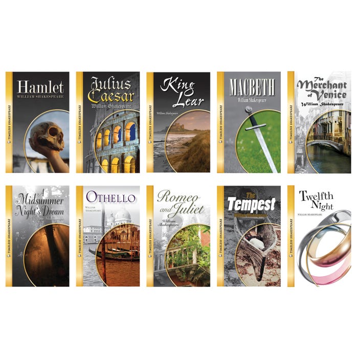 Saddleback Shakespeare Book Set of 10 Plays. Grade 9 to 12