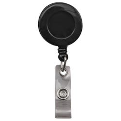 Advantus ID Badge Reel, w/Belt Clip, 30 Inches L Cord, Pack of 12, Black